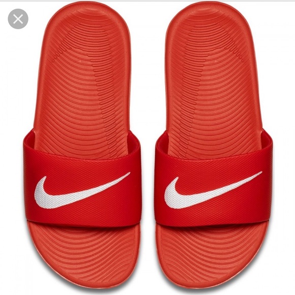 red nike slides for men